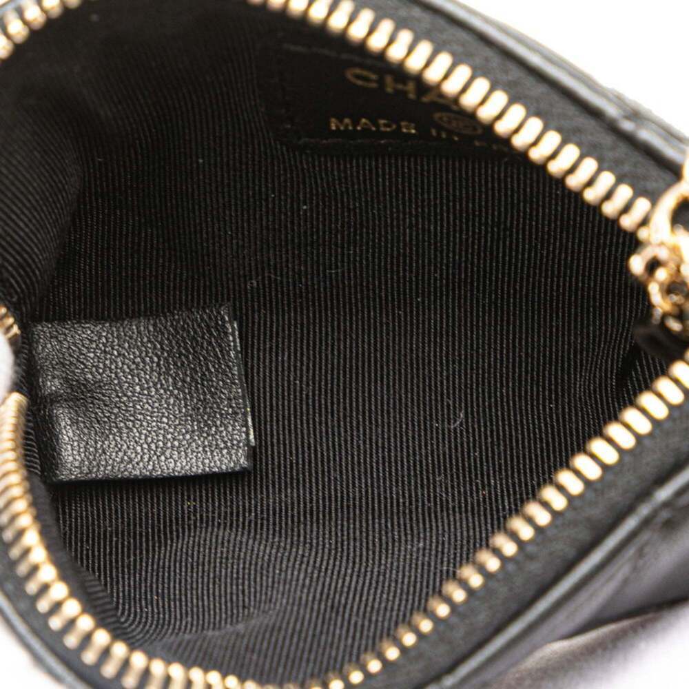 CHANEL Authentic Black Lambskin Leather Logo Wallet - Picture 9 of 13